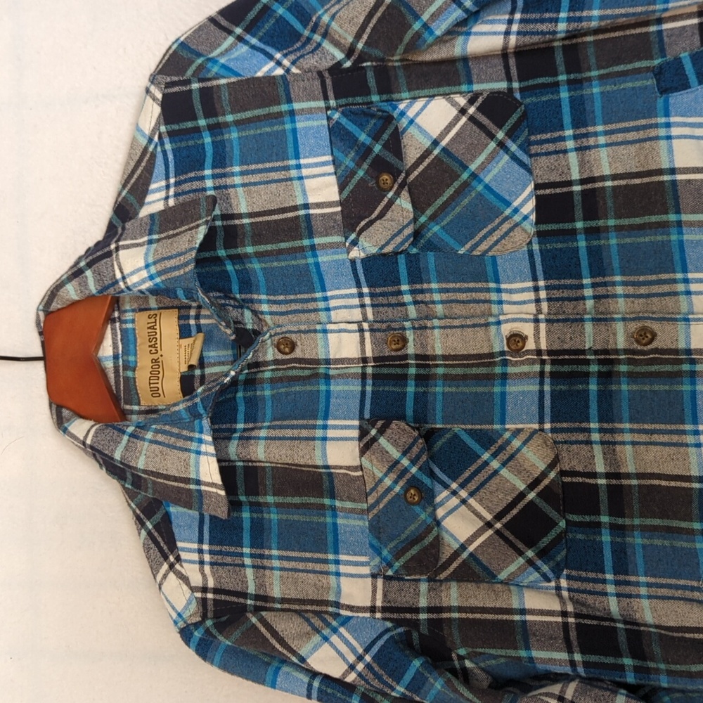 Outdoor Casuals Flannel Fleece Men's Button Down Shacket Shirt S - Picture 3 of 6